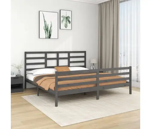 Voodiraam, Hall, Täispuit, 200 X 200 Cm