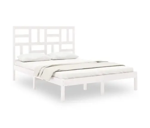 Lovos Rėmas, Baltas, 135X190cm Medienos Masyvas, Dvivietis