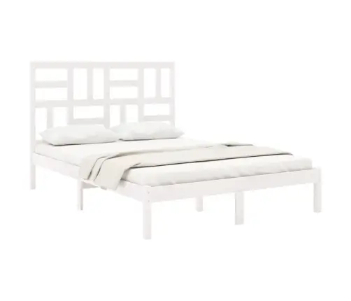 Gultas Rāmis, Balts, Masīvkoks, 120X200 Cm Vidaxl