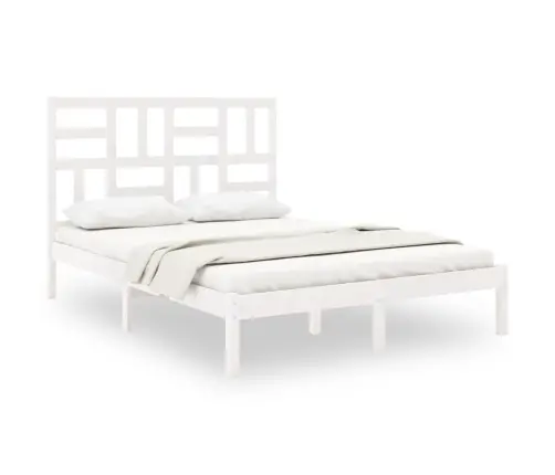 Gultas Rāmis, Balts, Masīvkoks, 150X200 Cm, Liels, Divvietīgs Vidaxl