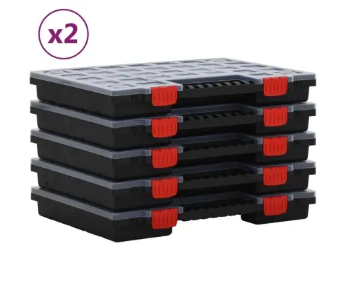 Kastes Ar Nodalījumiem, 10 Gab., 40X30X5 Cm, Polipropilēns Vidaxl