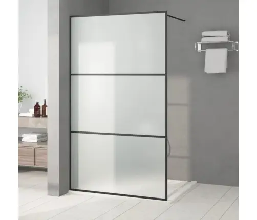 Dušas Siena, 115X195 Cm, Matēts Esg Stikls, Melna Vidaxl