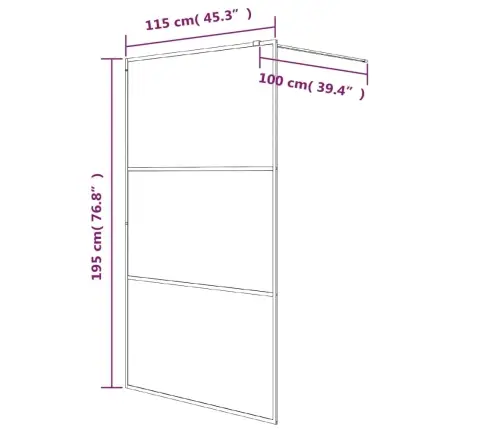 Dušas Siena, 115X195 Cm, Caurspīdīgs Esg Stikls, Sudrabaina Vidaxl