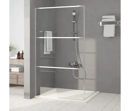 Dušas Siena, 115X195 Cm, Caurspīdīgs Esg Stikls, Sudrabaina Vidaxl