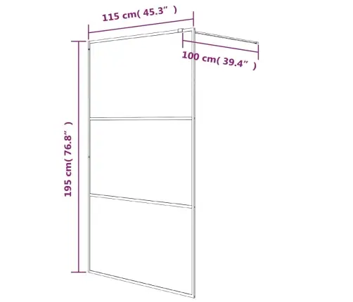 Dušas Siena, 115X195 Cm, Caurspīdīgs Esg Stikls, Balta Vidaxl
