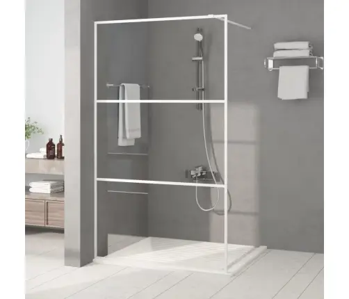 Dušas Siena, 115X195 Cm, Caurspīdīgs Esg Stikls, Balta Vidaxl