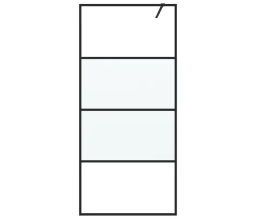 Dušas Siena, 90X195 Cm, Daļēji Matēts Esg Stikls, Melna Vidaxl