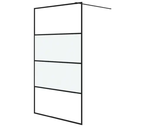Dušas Siena, 115X195 Cm, Daļēji Matēts Esg Stikls, Melna Vidaxl