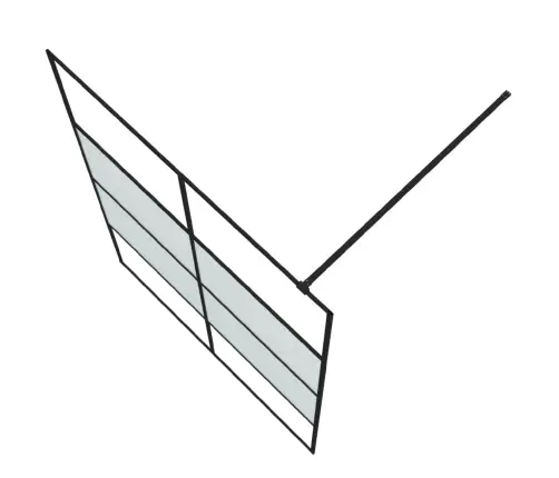 Dušas Siena, 140X195 Cm, Daļēji Matēts Esg Stikls, Melna Vidaxl