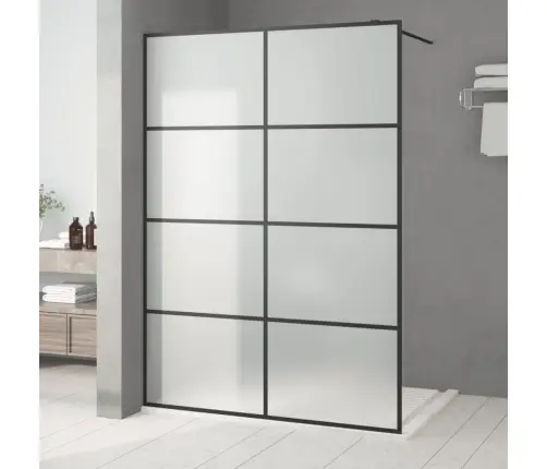 Dušas Siena, 140X195 Cm, Matēts Esg Stikls, Melna Vidaxl