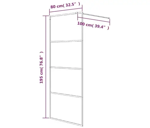 Dušas Siena, Caurspīdīgs Esg Stikls, 80X195 Cm, Balta Vidaxl