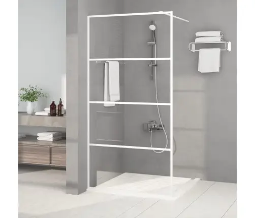 Dušas Siena, 100X195 Cm, Caurspīdīgs Esg Stikls, Balta Vidaxl