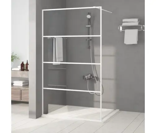 Dušas Siena, 115X195 Cm, Caurspīdīgs Esg Stikls, Balta Vidaxl