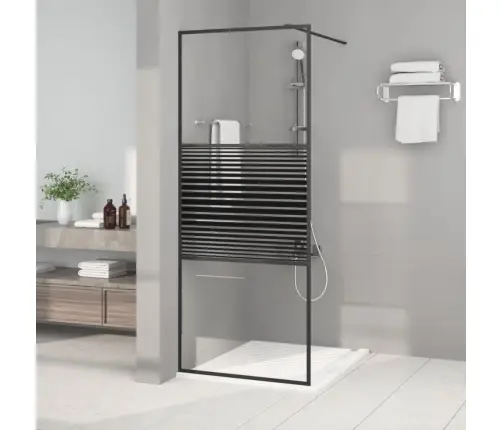 Dušas Siena, Caurspīdīgs Esg Stikls, 80X195 Cm, Melna Vidaxl