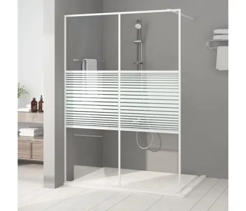 Dušas Siena, 140X195 Cm, Caurspīdīgs Esg Stikls, Balta Vidaxl