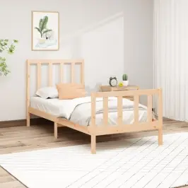 Lovos Rėmas Be Čiužinio, 90X200cm Pušies Medienos Masyvas Lovos Rėmas Be Čiužinio, 90X200cm Pušies Medienos Masyvas
