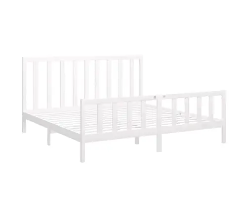 Gulta Bez Matrača, Balts, 200X200 Cm, Priedes Masīvkoks Vidaxl