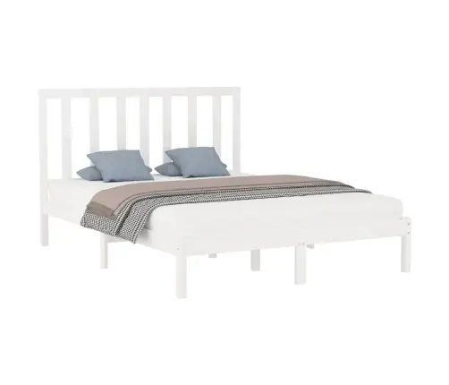 Gultas Rāmis, Balts, Masīvkoks, 160X200 Cm Vidaxl