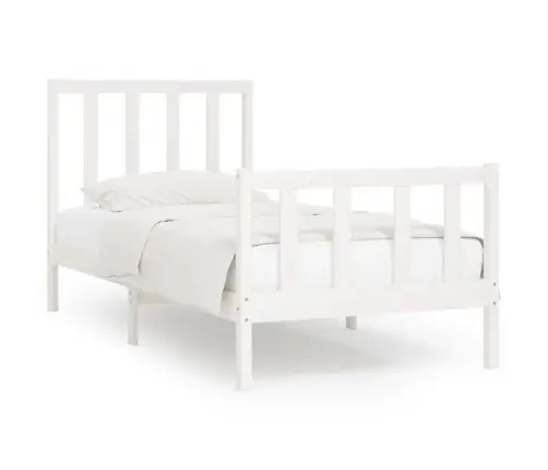 Gultas Rāmis, Balts, Masīvkoks, 100X200 Cm Vidaxl