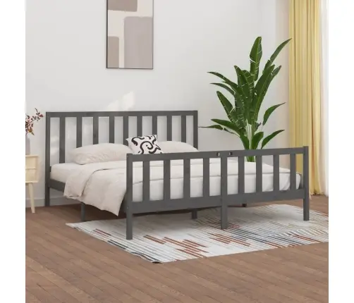 Voodiraam, Hall, Täispuit, 200 X 200 Cm