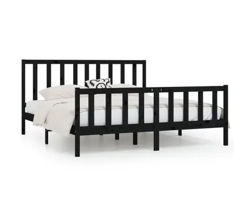 Lovos Rėmas, Juodos Spalvos, 200X200cm Medienos Masyvas