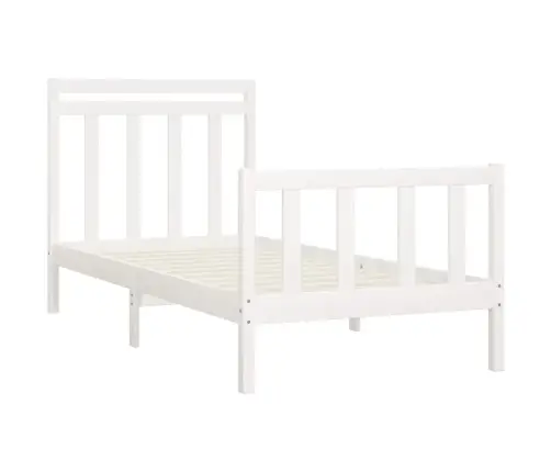 Voodiraam, Valge, Täismännipuit, 100 X 200 Cm