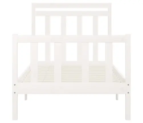 Voodiraam, Valge, Täismännipuit, 100 X 200 Cm