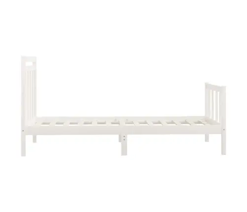 Voodiraam, Valge, Täismännipuit, 100 X 200 Cm