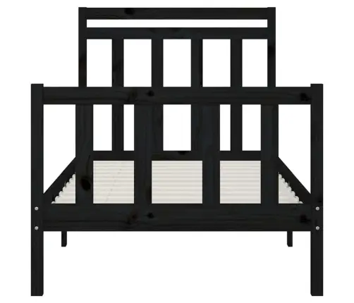 Voodiraam, Must, Täismännipuit, 100 X 200 Cm