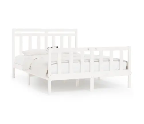 Gultas Rāmis, Balts, Priedes Masīvkoks, 160X200 Cm Vidaxl