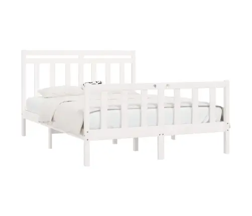 Gultas Rāmis, Balts, Priedes Masīvkoks, 160X200 Cm Vidaxl