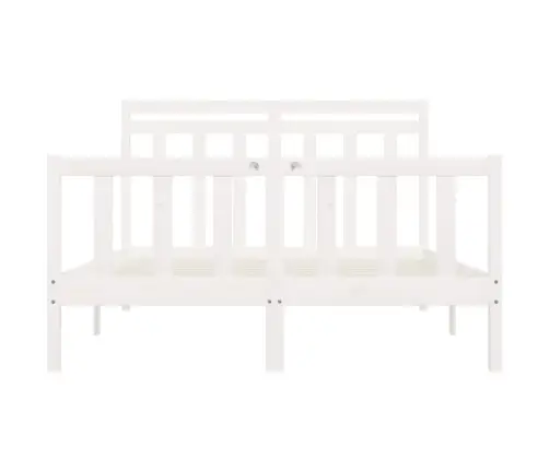 Gultas Rāmis, Balts, Priedes Masīvkoks, 160X200 Cm Vidaxl