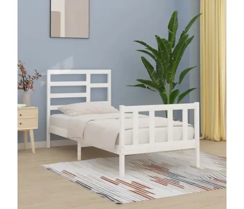 Voodiraam Ilma Madratsita, Valge, 90 X 200 cm Männipuit