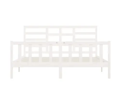 Gulta Bez Matrača, Balts, 200X200 Cm, Priedes Masīvkoks Vidaxl