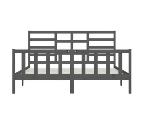 Gultas Rāmis, Pelēks, Priedes Masīvkoks, 200X200 Cm Vidaxl