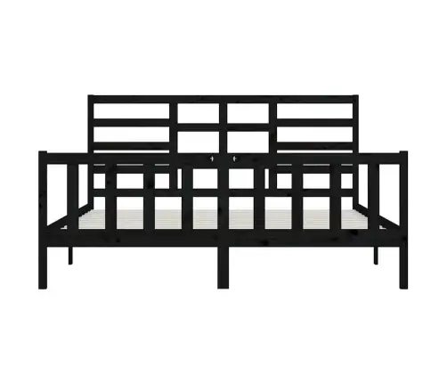 Gultas Rāmis, Melns, Priedes Masīvkoks, 200X200 Cm Vidaxl