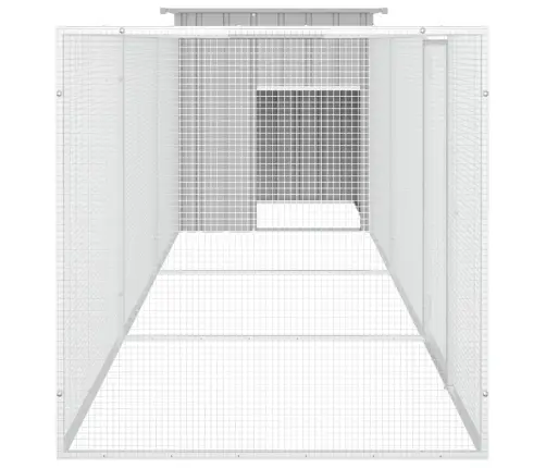 Vistu Būris, Pelēks, 400X91X100 Cm, Cinkots Tērauds Vidaxl