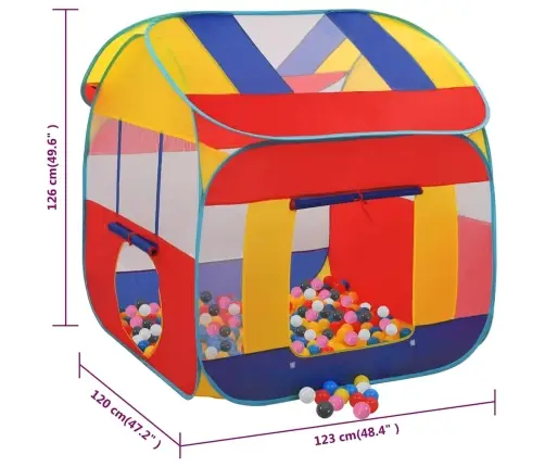 Rotaļu Telts Ar 550 Bumbiņām, 123X120X126 Cm Vidaxl