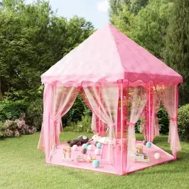 Princešu Rotaļu Telts Ar 250 Bumbiņām, Rozā, 133X140 Cm Vidaxl