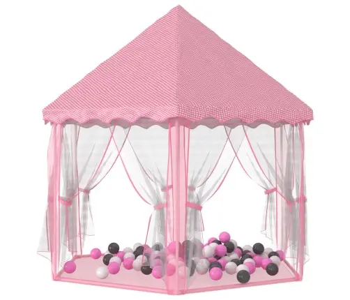 Princešu Rotaļu Telts Ar 250 Bumbiņām, Rozā, 133X140 Cm Vidaxl