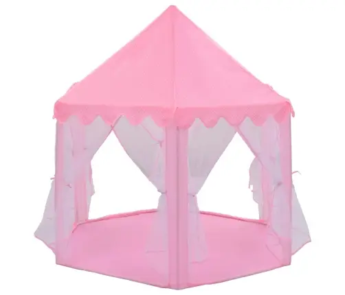 Princešu Rotaļu Telts Ar 250 Bumbiņām, Rozā, 133X140 Cm Vidaxl