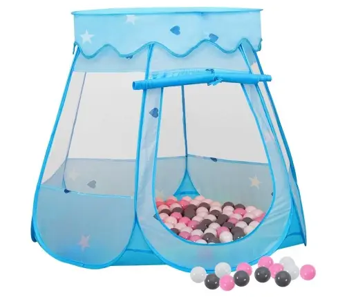 Rotaļu Telts Ar 250 Bumbiņām, Zila, 102X102X82 Cm Vidaxl