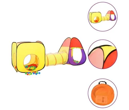 Žaidimų Palapinė Su 250 Kamuoliukų, Spalvota, 255X80X100Cm