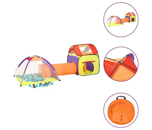 Žaidimų Palapinė Su 250 Kamuoliukų, Spalvota, 338X123X111Cm