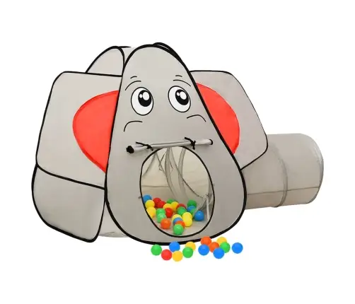 Rotaļu Telts Ar 250 Bumbām, Ziloņa Forma, 174X86X101 Cm, Pelēka Vidaxl