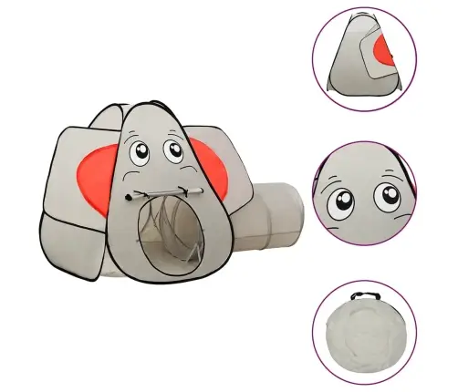 Rotaļu Telts Ar 250 Bumbām, Ziloņa Forma, 174X86X101 Cm, Pelēka Vidaxl