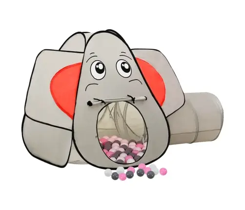 Rotaļu Telts Ar 250 Bumbām, Ziloņa Forma, 174X86X101 Cm, Pelēka Vidaxl