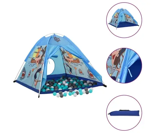 Laste Mängutelk, 250 Palli, Sinine, 120 X 120 X 90 Cm