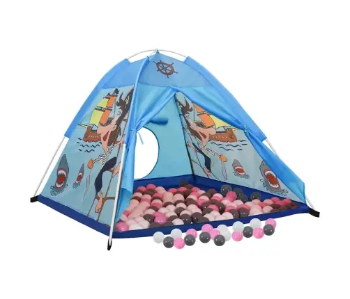 Rotaļu Telts Ar 250 Bumbiņām, 120X120X90 Cm, Zila Vidaxl