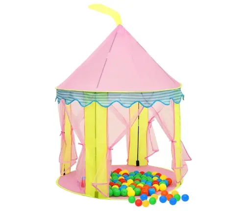 Žaidimų Palapinė Su 250 Kamuoliukų, Rožinė, 100X100X127Cm